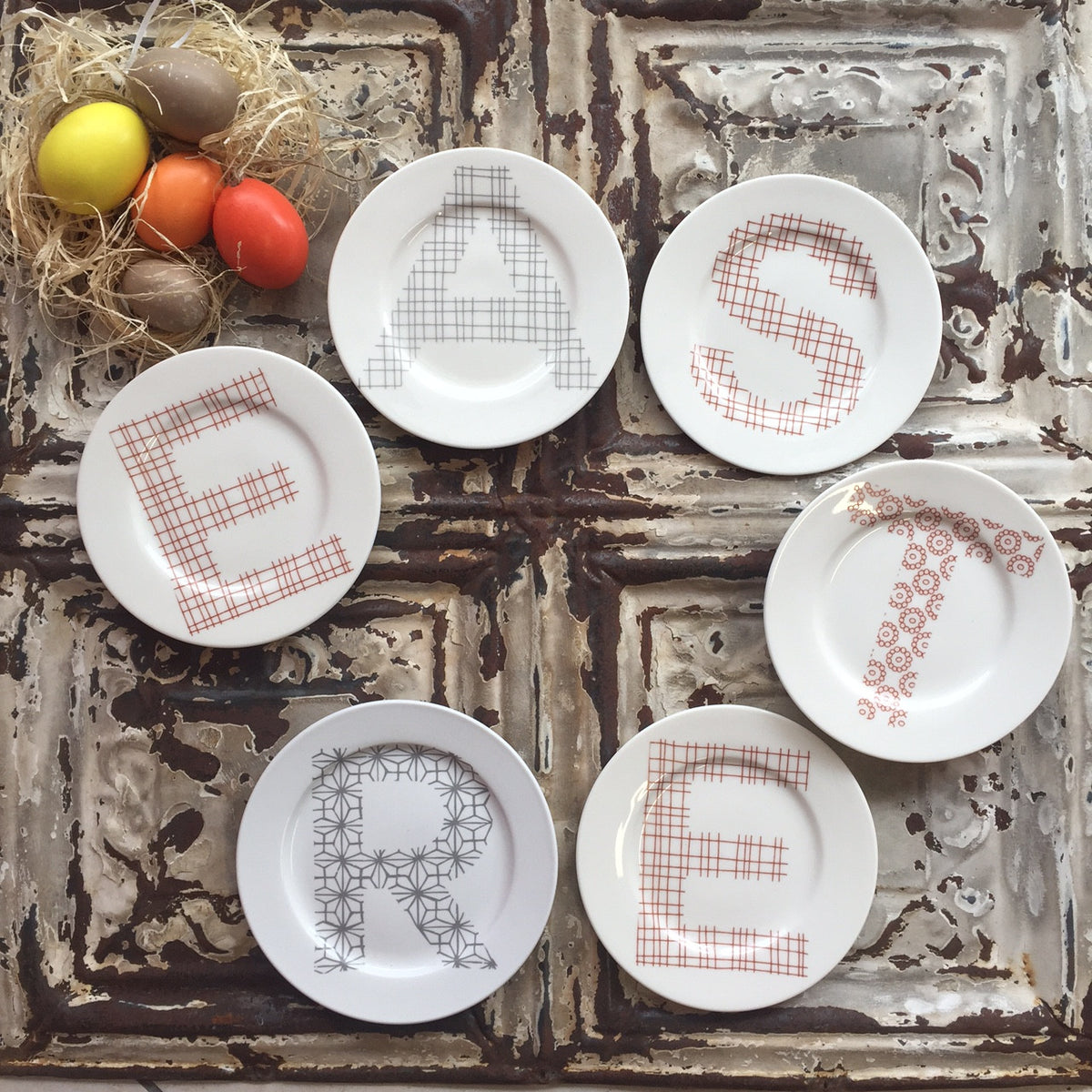 Lettere - Alphabet Porcelain Plates