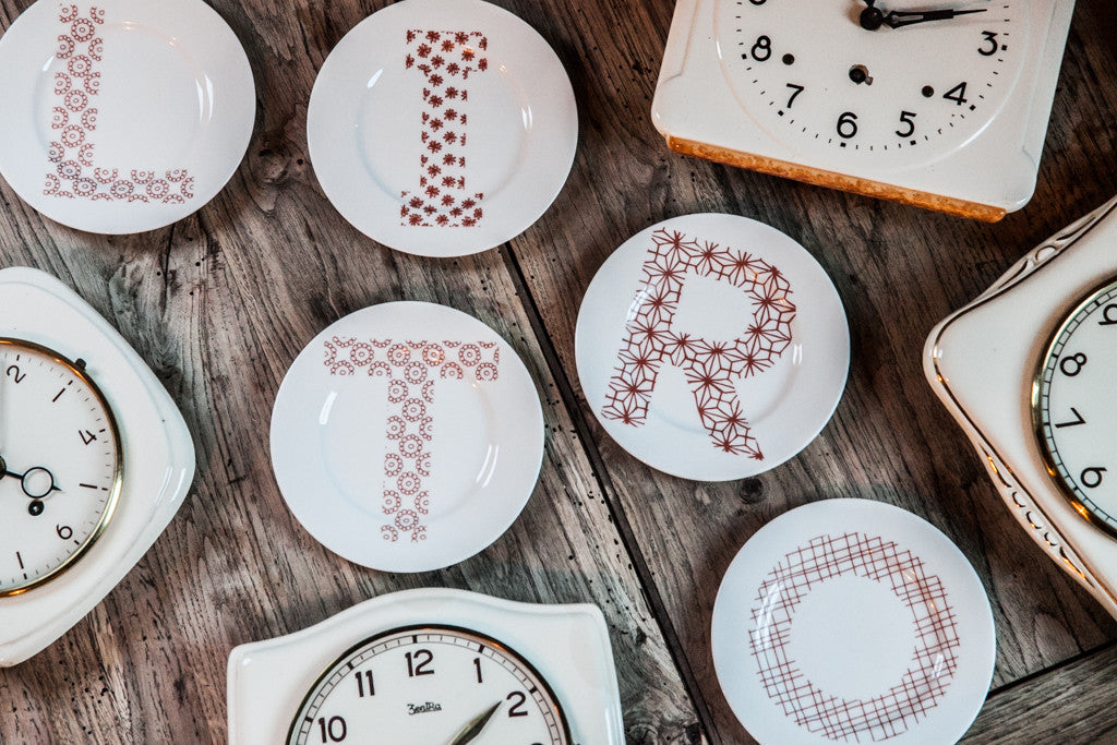 Alphabet Porcelain Plates