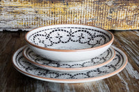 Brown Dinner Set: Dinner Plate, Soup Bowl, and Fruit Plate