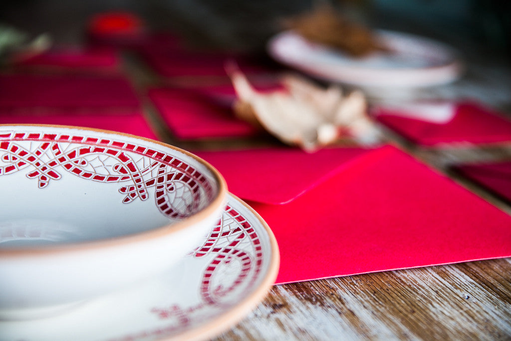 Mosaico Rosso - Hand-Painted red Dinner Set