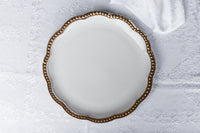 Elegant Ceramic Dish with golden edge made in Italy