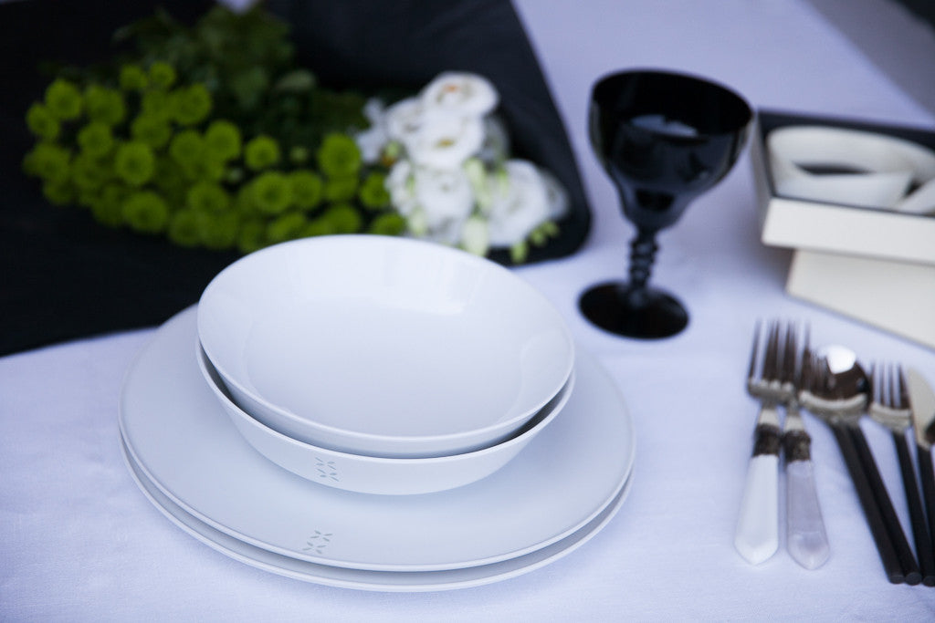 rice-grain porcelain dinner set