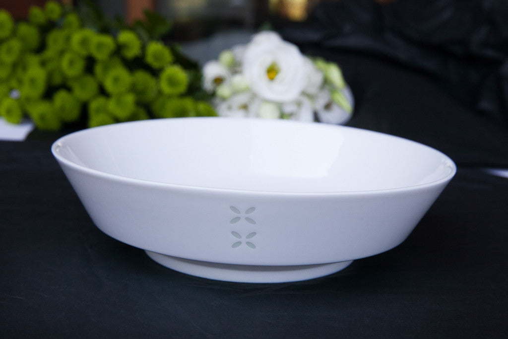 rice-grain porcelain pasta bowl