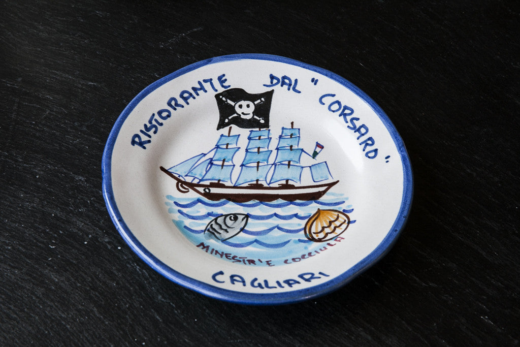 Handpainted Plate with a Sea Motif by Solimene di Vietri 