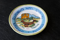 Hand-Painted Plate with Restaurant Motif by Solimene