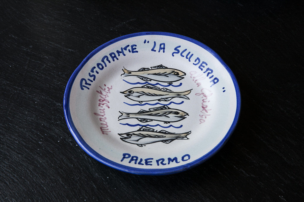 Handpainted Plate with a Sea Motif by Solimene di Vietri 