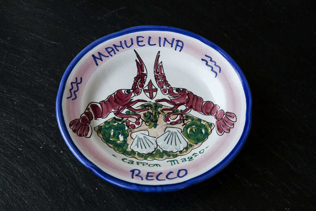 Hand-Painted Ceramic Plate with Sea Motif