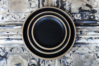 Loto - Black Porcelain & Bamboo Small Plate