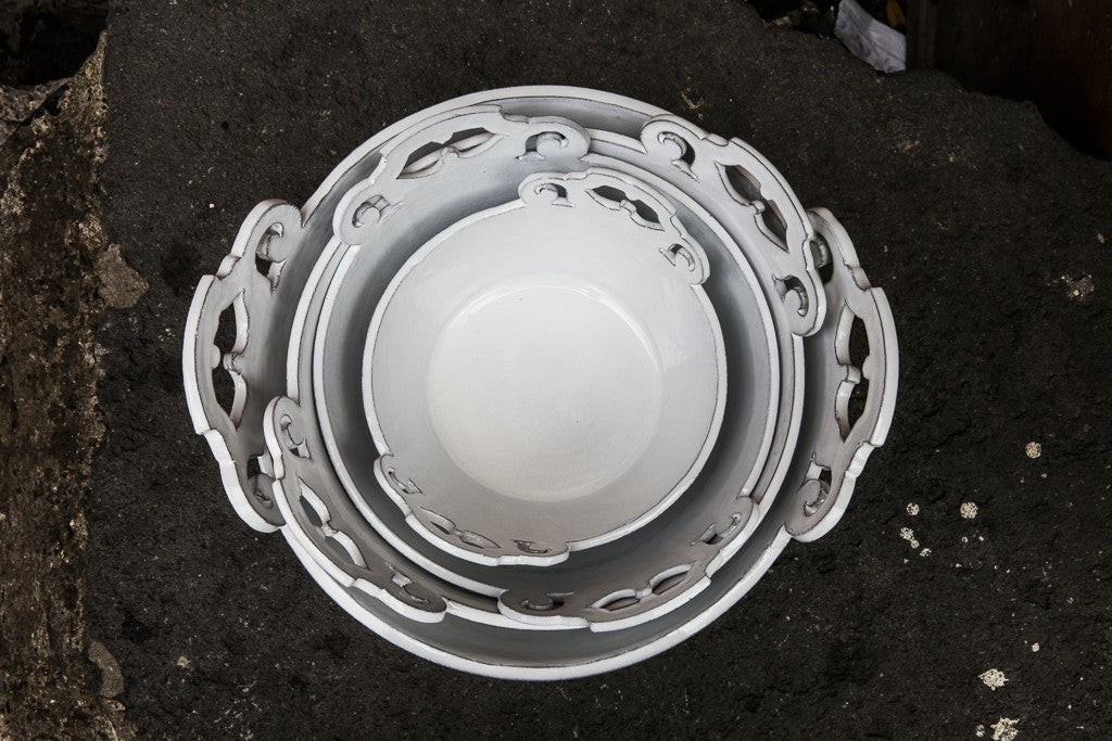 Handmade White Ceramic Bowls made in Italy