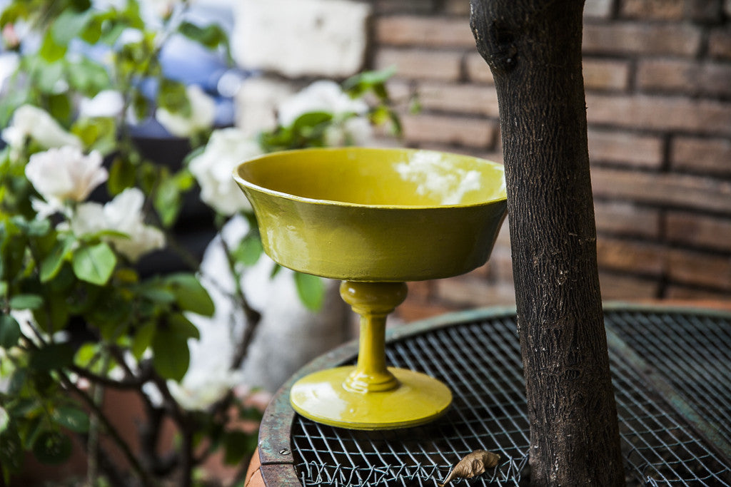 Artistic Ceramic Cake Stand Made in Italy, antique cake stand, gold cake stand, gold colored cake stand