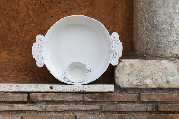 Rustic-Chic Ceramic Serving Bowl Handmade in Italy