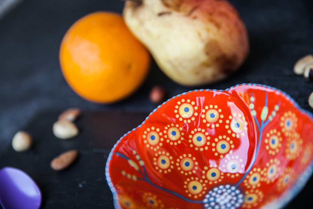 Hand-Painted Flower-Shaped Bowl