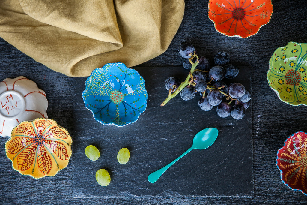 Hand-Painted Flower-Shaped Mini Bowls