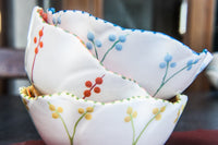 Hand-Painted Flower-Shaped Mini Bowls