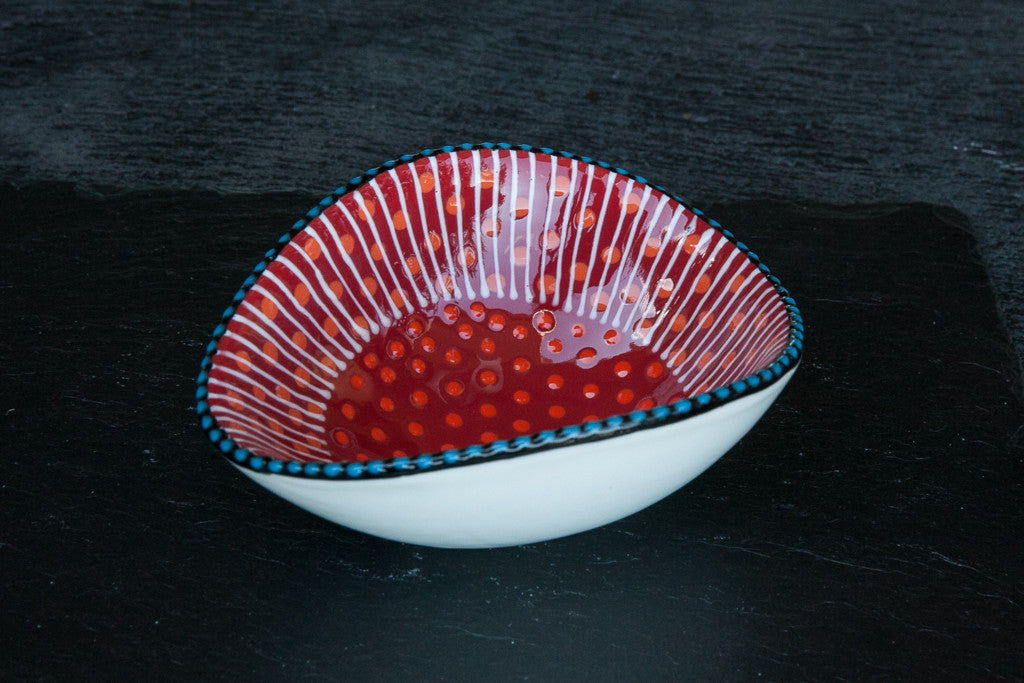 Hand-Painted Mango-Shaped Ceramic Bowl