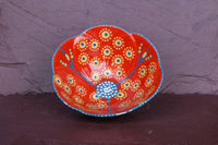 Hand-Painted Flower-Shaped Ceramic Bowl
