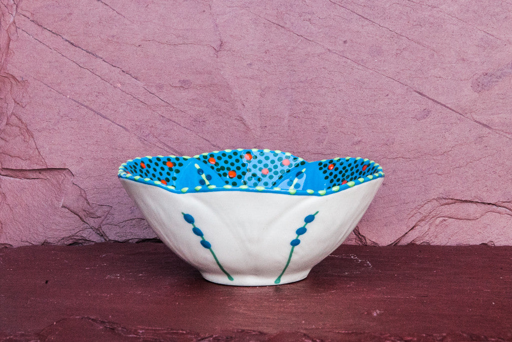 Semi - Hand-Painted Flower-Shaped Mini Bowls