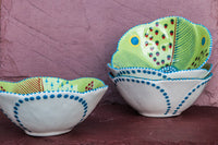 Hand-Painted Flower-Shaped Ceramic Bowls