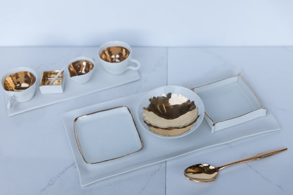 Alice - Porcelain Serving Set with Gold décor