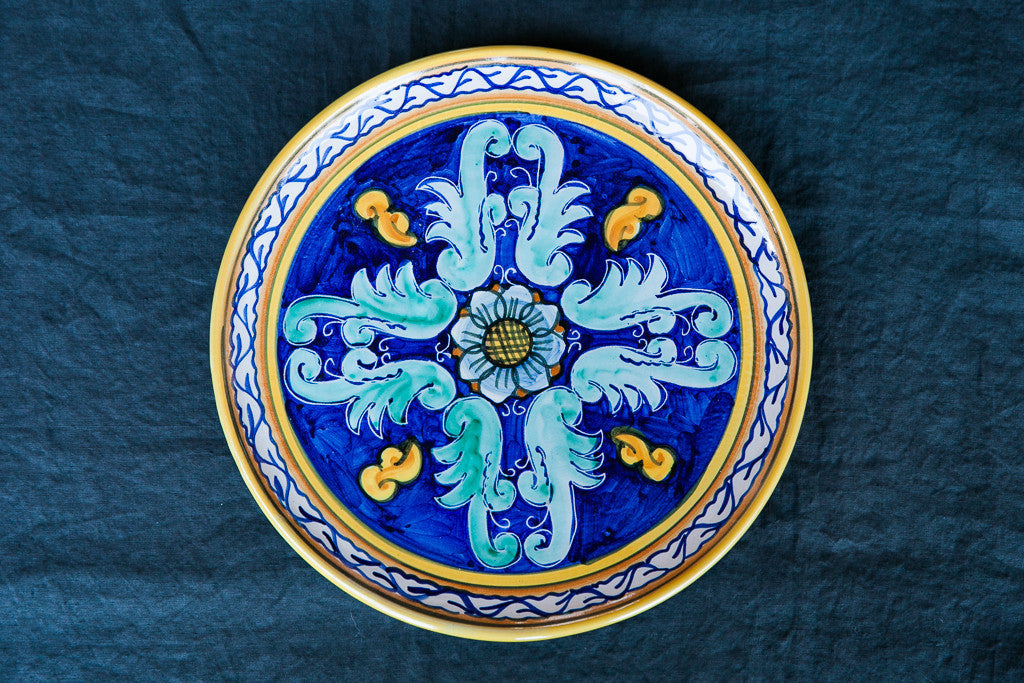 Rosone - Blu Sicilian Baroque Handmade Dinner Plate