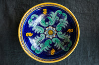 Rosone - Ciotola da portata fatta a mano in stile barocco siciliano Blu