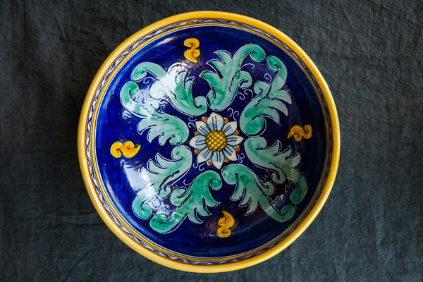 Rosone - Blu Sicilian Baroque Handmade Serving Bowl