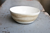 Handmade White and Sand Ceramic Bowl