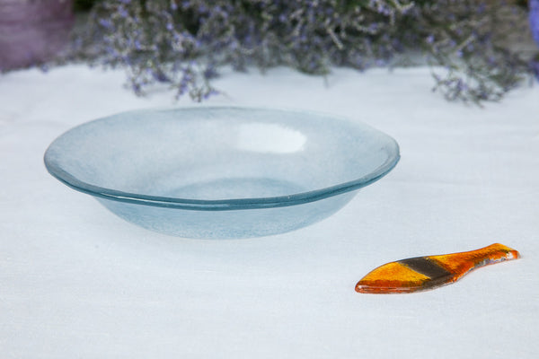Aqua - Handmade Pastel Glass Soup & Pasta Bowl