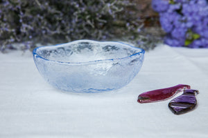 Aqua - Ciotola laterale in vetro pastello fatta a mano