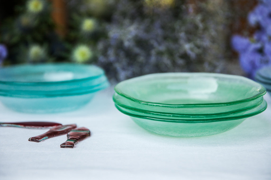 Aqua - Handmade Pastel Glass Soup & Pasta Bowl