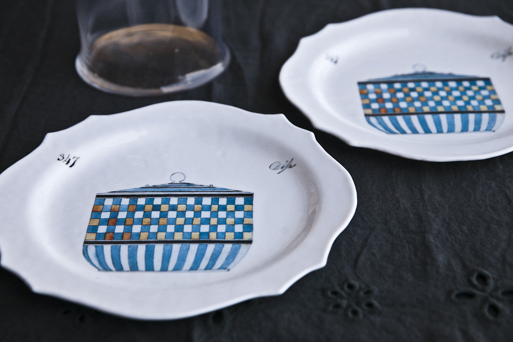 Printed Glass Dinner Plate Made in Italy