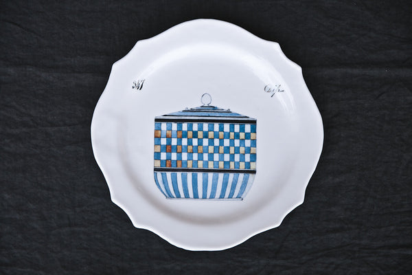 Printed Glass Dinner Plate Made in Italy