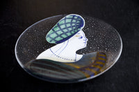 Handpainted Glass Platter Made in Italy