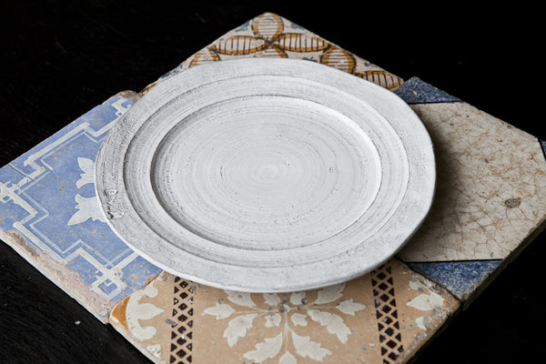 Shabby-Chic Italian Ceramic Dinner Plate