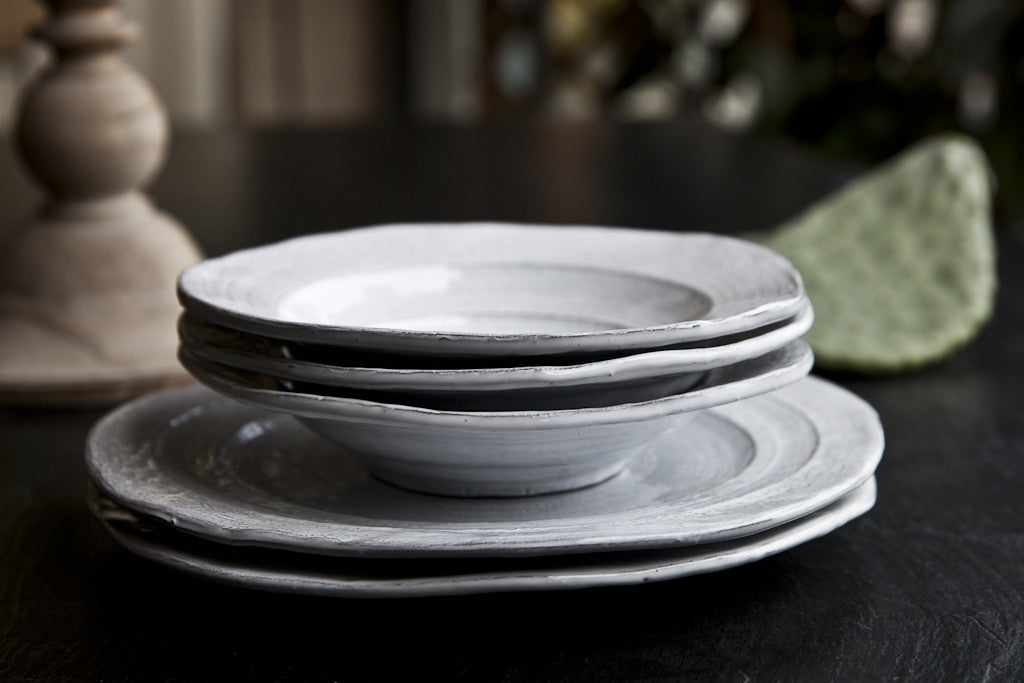 Pietra Aged White Dinner Set by Virginia Casa