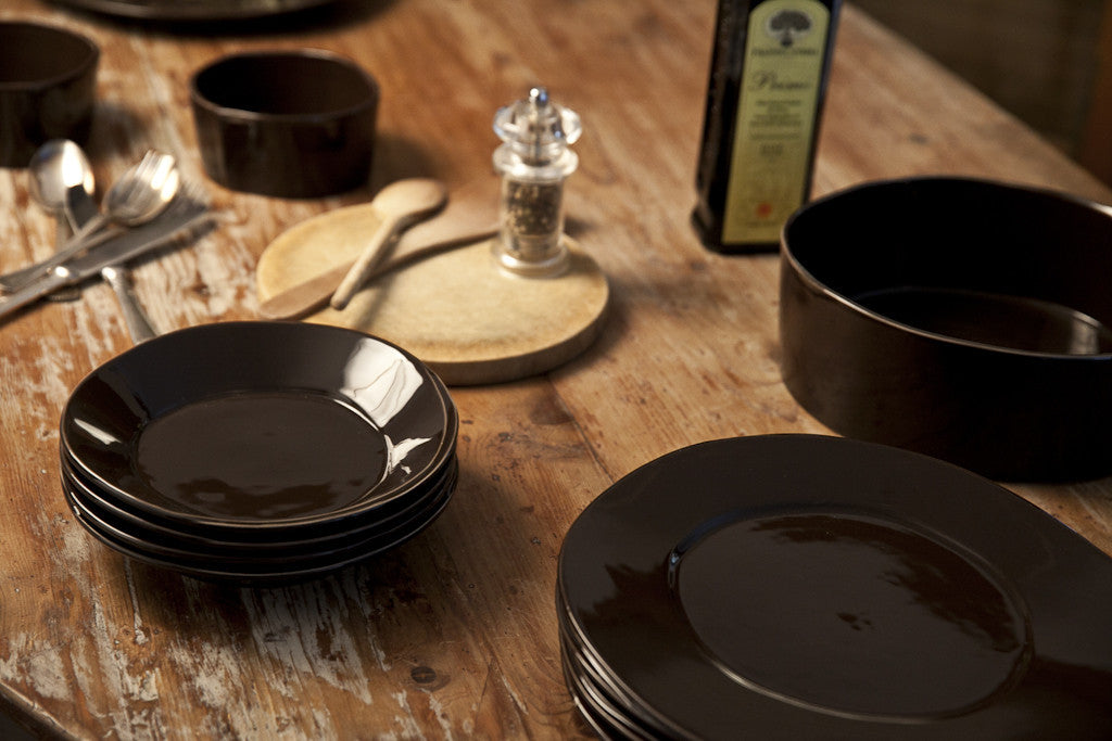 Handmade Chocolate Color Ceramic Pasta Bowls