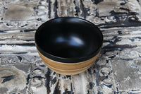 Loto - Black Porcelain & Bamboo Bowl