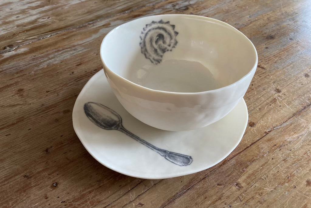 Luna - Porcelain Breakfast set - handmade in Italy