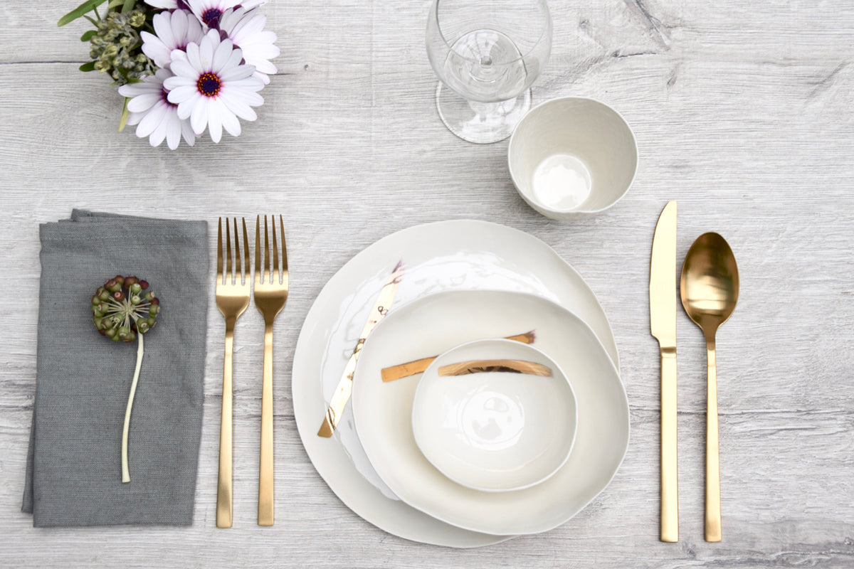 Luna Gold - Handmade Porcelain dinner set