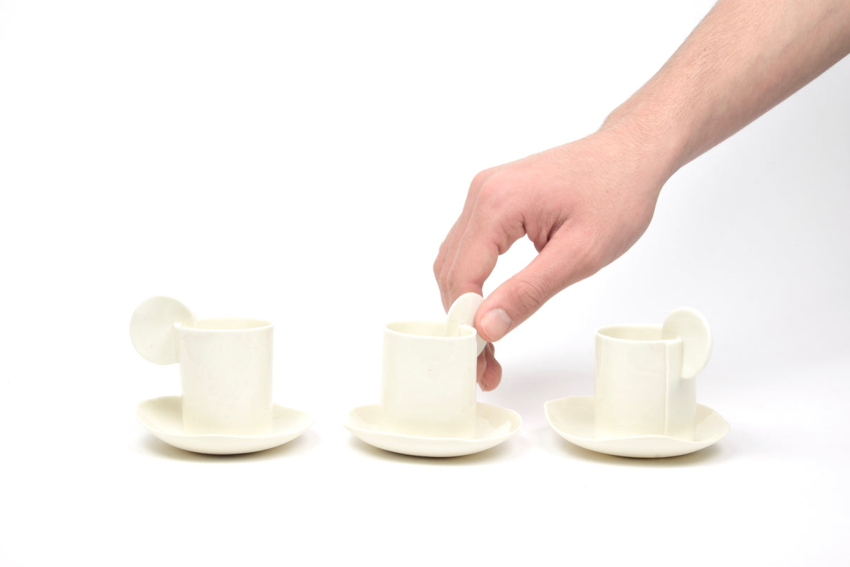 Luna - Set da tè e caffè in porcellana fatto a mano
