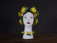 Lady L. - Vaso con testa in ceramica fatto a mano