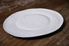 Milky White Ceramic Dinner Plate Handmade in Italy
