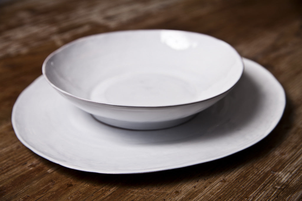 White Ceramic Soup & Pasta Bowl Handmade in Italy