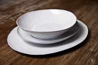 Milky White Ceramic Dinner Set Handmade in Italy